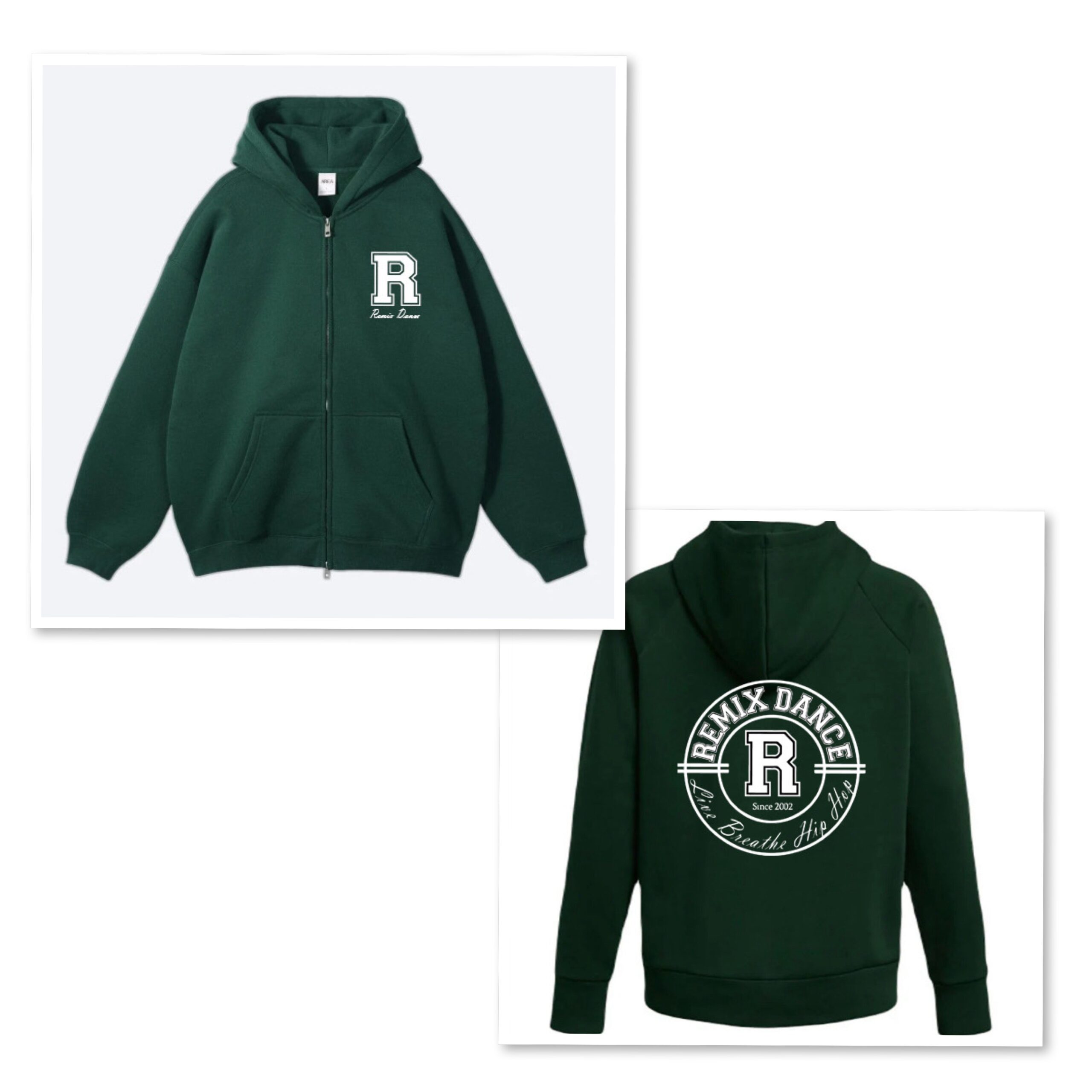 Zip-Up Hoodie - Forest Green